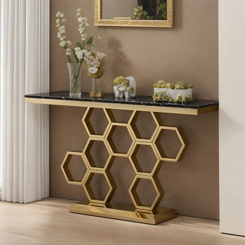Aurelia Honeycomb Console Table