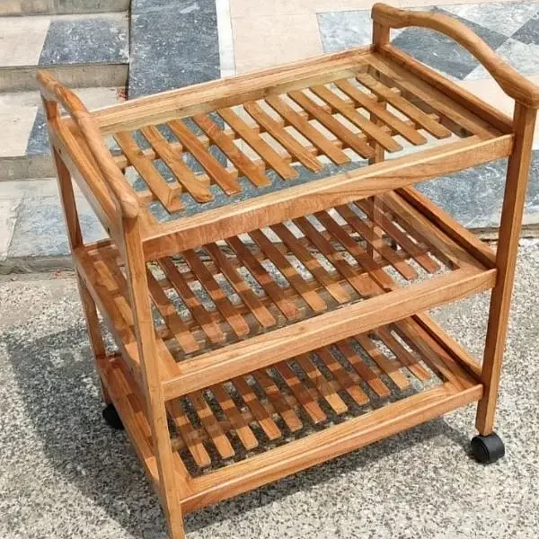 Classic Walnut Tea Trolley