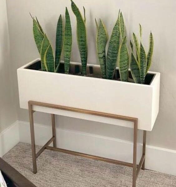 Elevate Rectangular Planter Stand Frame – Gold