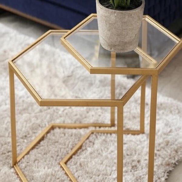 Hexa Gold Accent Side Table