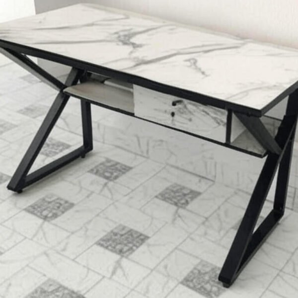LuxeWood Marble-Inspired Office Desk