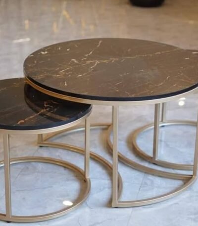 Marble Coffee Table - Wooden Top