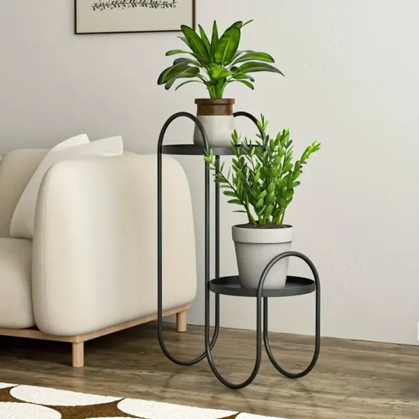 Metal Double-Tier Plant Stand