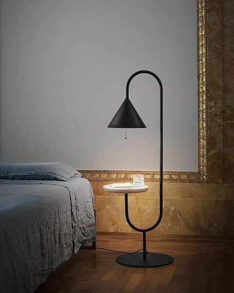 Ozz Minimalist Floor Lamp with Table