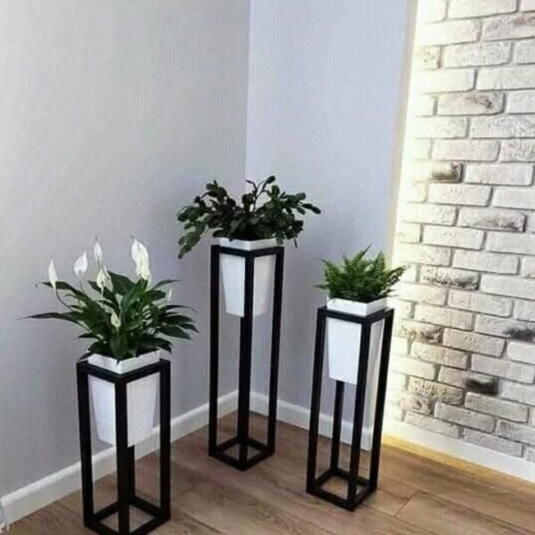 Modern Geometric Plant Stands Set